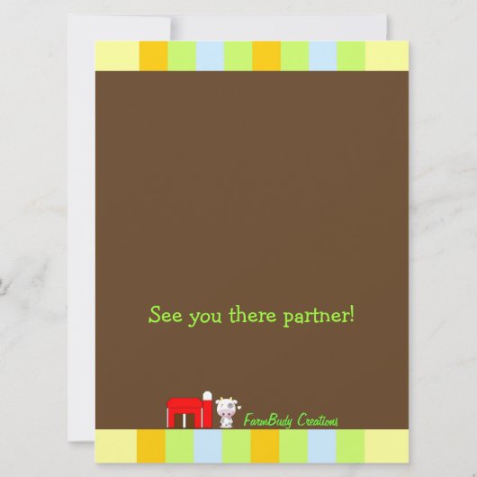 Barnyard Bash Einladung (Rückseite)