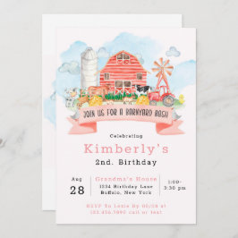 Barnyard Bash Farm Animes 2. Geburtstag Party Invi Einladung