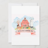 Barnyard Bash Farm Tiere 1st. Birthday Party Inv Einladung (Rückseite)