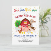 Barnyard Bash, Landtiere, Petting Zoo, Geburtstag Einladung (Stehend Vorderseite)