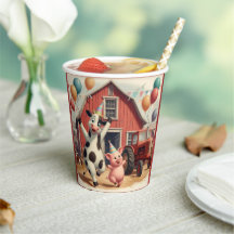 Barnyard Bash Paper Cups 🐮 🐷