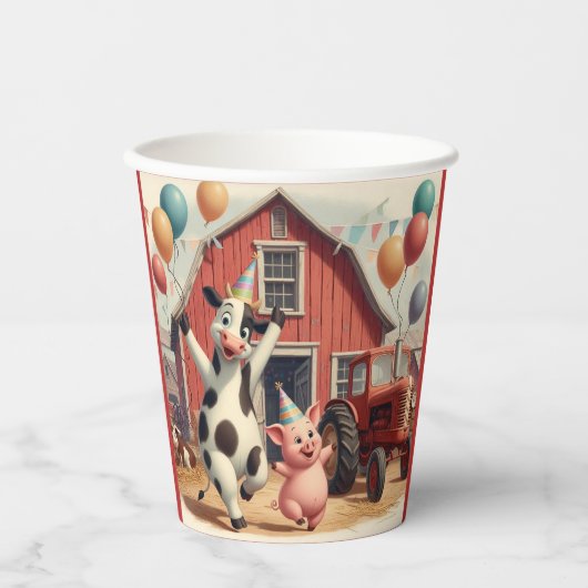Barnyard Bash Paper Cups 🐮 🐷 Pappbecher (Vorderseite)