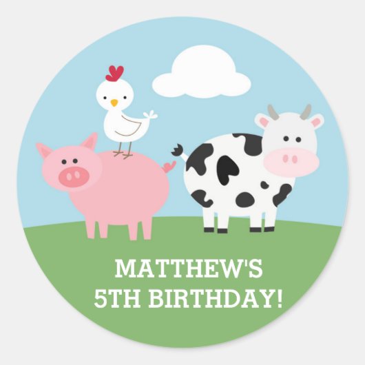 Barnyard Bash Runder Aufkleber (Vorderseite)
