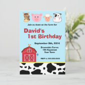 Barnyard-Bauernhof-Einladung Einladung (Stehend Vorderseite)