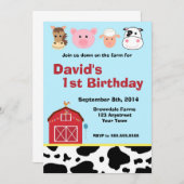 Barnyard-Bauernhof-Einladung Einladung (Vorne/Hinten)