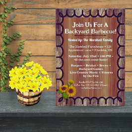 Barnyard BBQ Bash Invitation Template Rustic Wood Einladung