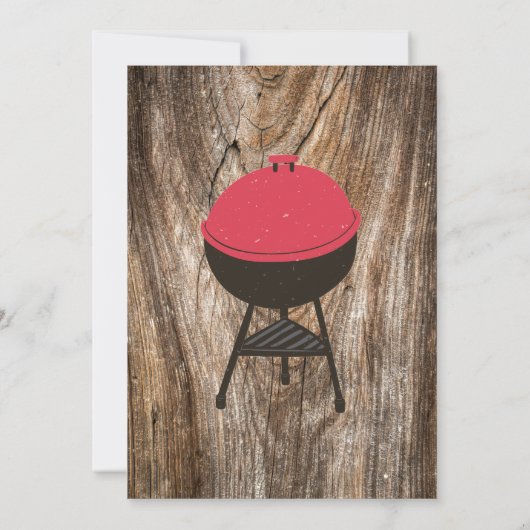 Barnyard BBQ Bash Invitation Template Rustic Wood Einladung (Rückseite)
