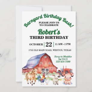 Barnyard Birthday Bash Einladung