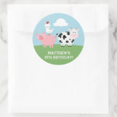 Barnyard Birthday Bash/Party Runder Aufkleber (Tasche)