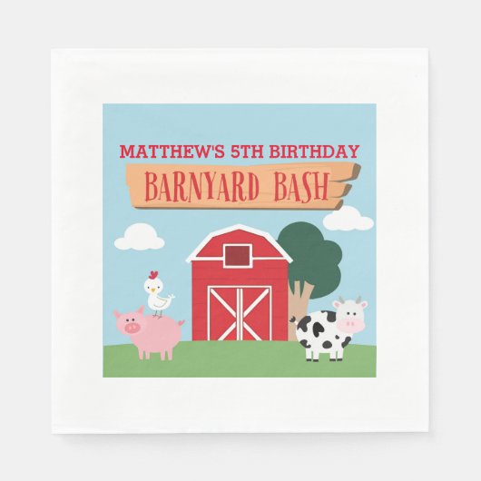 Barnyard Birthday Bash/Party Serviette (Vorderseite)