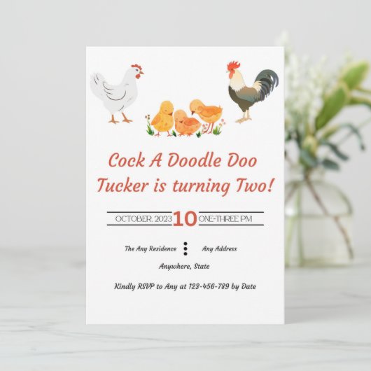 Barnyard Birthday Einladung (Stehend Vorderseite)