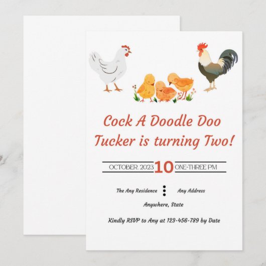 Barnyard Birthday Einladung (Vorne/Hinten)