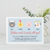 Barnyard Birthday Einladung (Stehend Vorderseite)