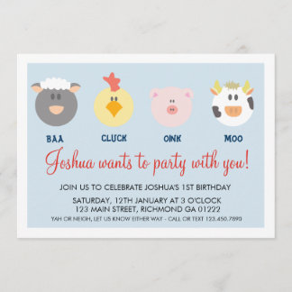 Barnyard Birthday Einladung