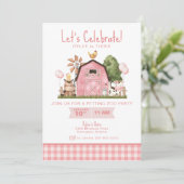 Barnyard Birthday Einladung ・ Farm Animal Party (Stehend Vorderseite)