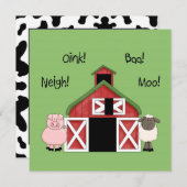 Barnyard Birthday - Einladung zum Thema Landwirtsc (Vorne/Hinten)