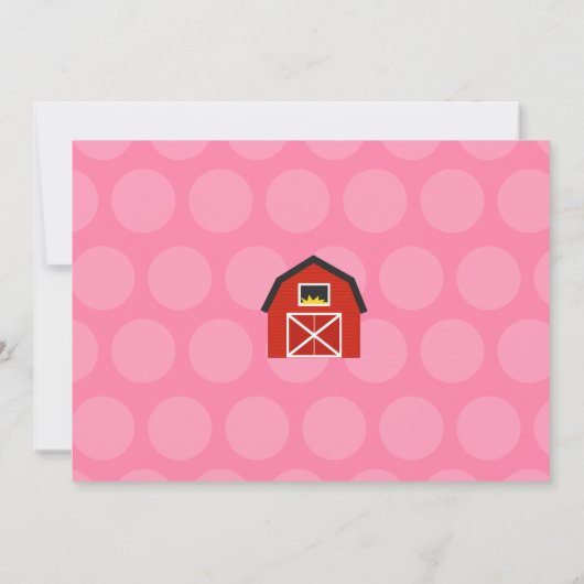 Barnyard Birthday Einladungen Mädchen (Rückseite)