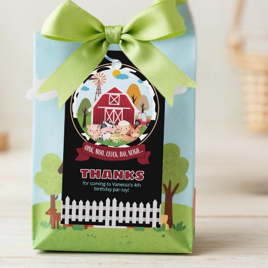 Barnyard Birthday Favor Tags Geschenkanhänger