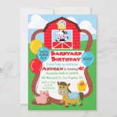 Barnyard Birthday Kids Invitation - Landtiere Einladung (Vorderseite)