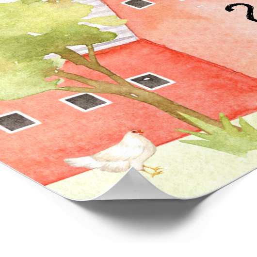 Barnyard Birthday Party Begrüßungszeichen Poster (Ecke)