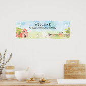 Barnyard Birthday Party Begrüßungszeichen Poster (Küche)