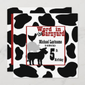 Barnyard Birthday Party Einladung (Vorne/Hinten)