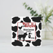 Barnyard Birthday Party Einladung (Stehend Vorderseite)