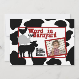 Barnyard Birthday Party mit Foto Einladung