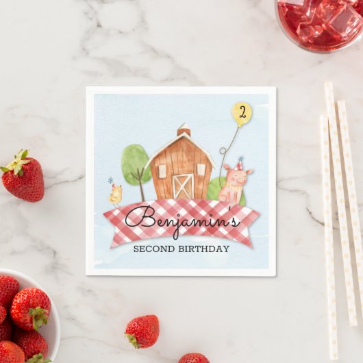 Barnyard Birthday Party Napkin Serviette (Beispiel)