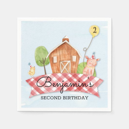 Barnyard Birthday Party Napkin Serviette (Vorderseite)