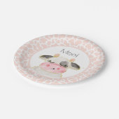 Barnyard Birthday Plate Oink Moo Cockadoodledoo Pappteller (Schrägansicht)
