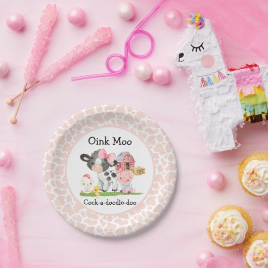 Barnyard Birthday Plate Oink Moo Cockadoodledoo Pappteller (Party)