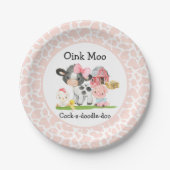 Barnyard Birthday Plate Oink Moo Cockadoodledoo Pappteller (Vorderseite)