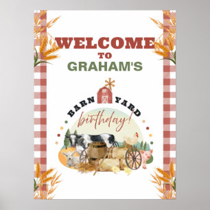 BarnYard Birthday Willkommenszeichen Poster