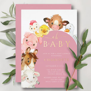 Barnyard Buddies Baby Shower Folieneinladung