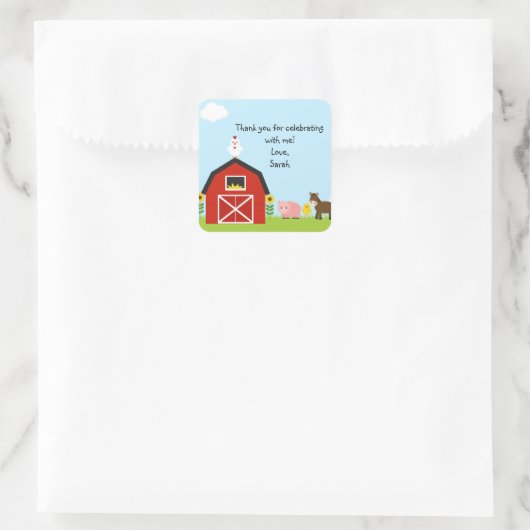 Barnyard Buddies Square Sticker (Tasche)