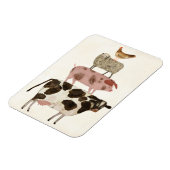 Barnyard Buds - Kuh, Schwein, Schafe und Hen Magnet (Linke Seite)