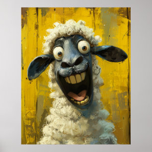 Barnyard Burst - Unglaublich witzig Schaf-Portrait Poster