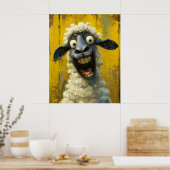 Barnyard Burst - Unglaublich witzig Schaf-Portrait Poster (Küche)
