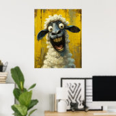 Barnyard Burst - Unglaublich witzig Schaf-Portrait Poster (Heimbüro)