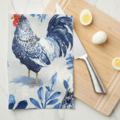 Barnyard Chickens and Botanical Pattern Design Geschirrtuch (Viertel Falte)