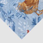 Barnyard Chickens and Botanical Pattern Seidenpapier (Detail)