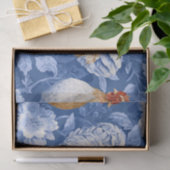 Barnyard Chickens and Botanical Pattern  Seidenpapier (Geschenk)