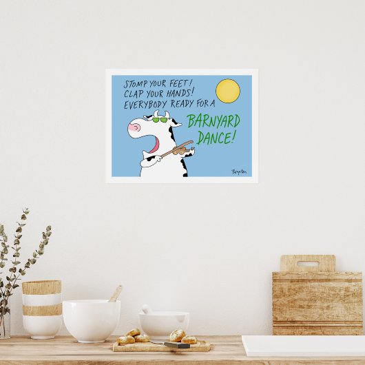Barnyard Dance Fiddle Cow von Sandra Boynton Poster (Küche)
