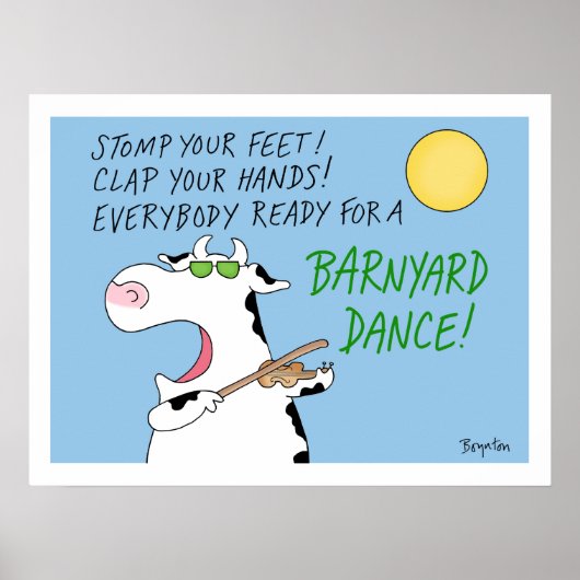 Barnyard Dance Fiddle Cow von Sandra Boynton Poster (Vorne)
