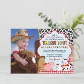 Barnyard danken Ihnen, mit Bauernhof-Geburtstag Dankeskarte (Stehend Vorderseite)