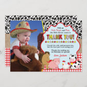 Barnyard danken Ihnen, mit Bauernhof-Geburtstag Dankeskarte (Vorne/Hinten)