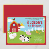 Barnyard-Einladung/Vieh-Einladung Einladung (Vorne/Hinten)