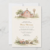 Barnyard Farm Animal Baby Shower Einladung (Vorderseite)