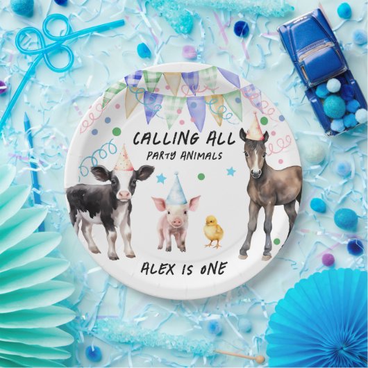 Barnyard Farm Animals 1. Geburtstag Pappteller (Party)